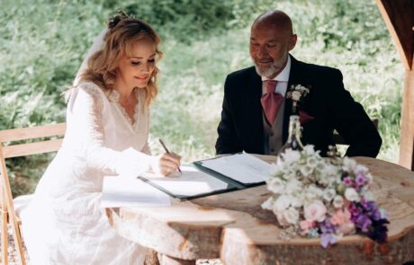 Signing the marriage register
