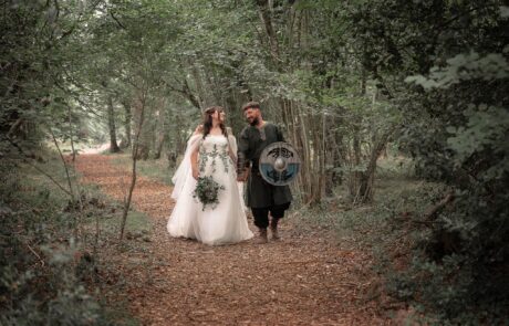 Phina and Martin Couple walking in the woods