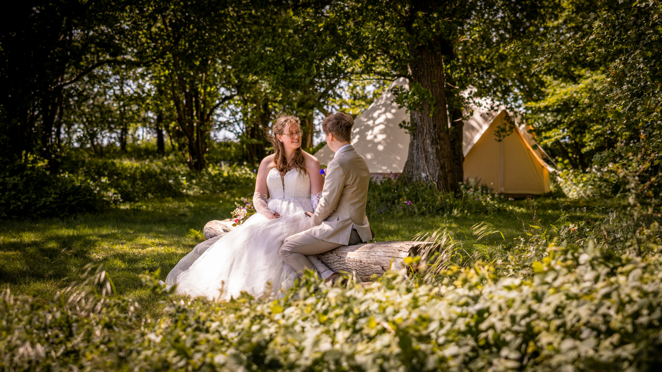 Couple sitting on bench