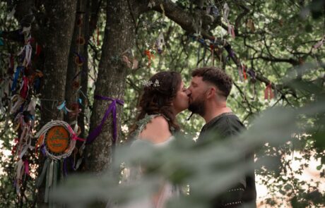 Couple by the wishing tree
